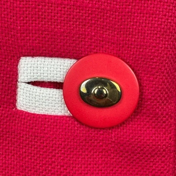 Vintage 1980s Howard Wolf Sheath Dress Short Sleeves Fuchsia Pink & White Size 4 - Picture 5 of 11